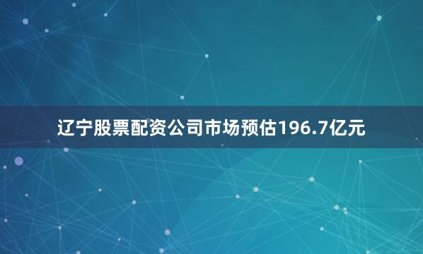 辽宁股票配资公司市场预估196.7亿元